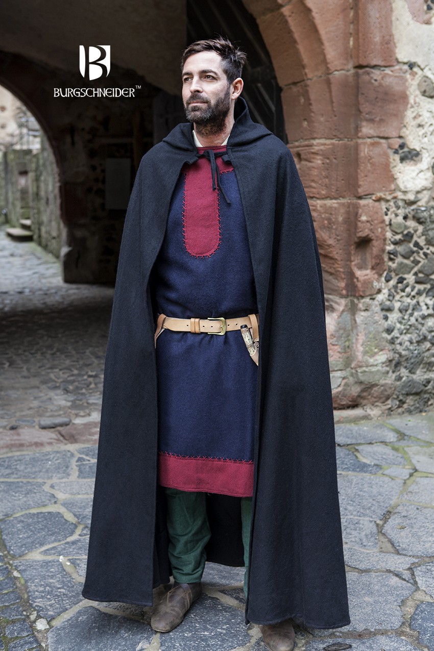 Black Burgschneider Hibernus wool hooded cloak available at The Clothier&rsquo;s House.