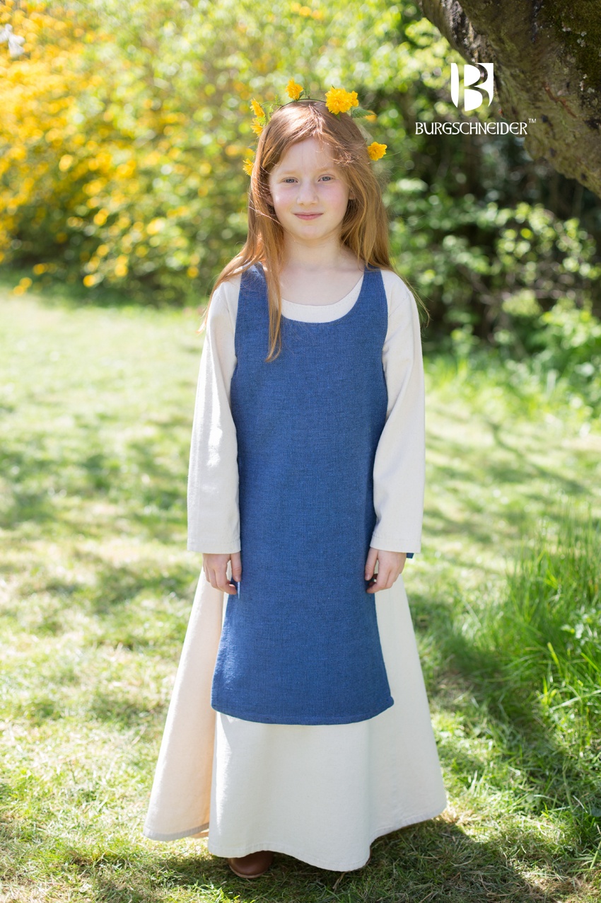 Blue Burgschneider Ylva children&rsquo;s overdress available at The Clothier&rsquo;s House.
